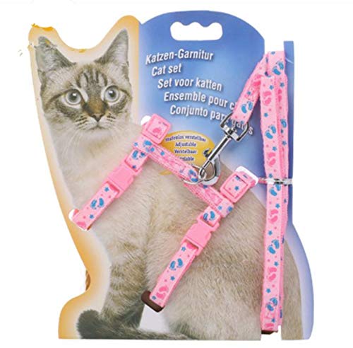 Pets Empire Adjustable Cat Walking Harness Nylon Strap Collar with Leash